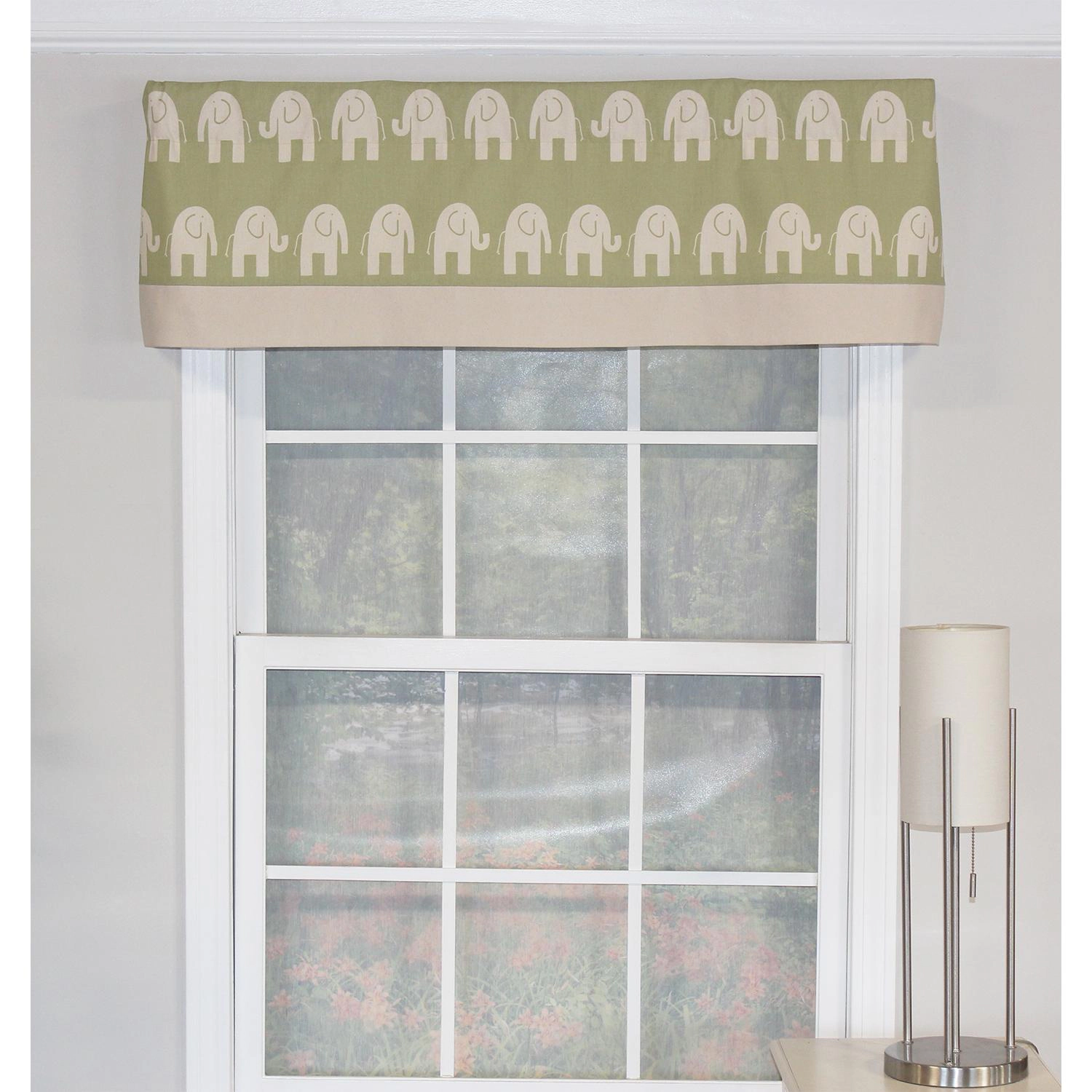 RLF Home Ele Banded 100% Cotton with Fully Lined 3" Rod Pocket Valnance for Windows 50" x 15" Fern