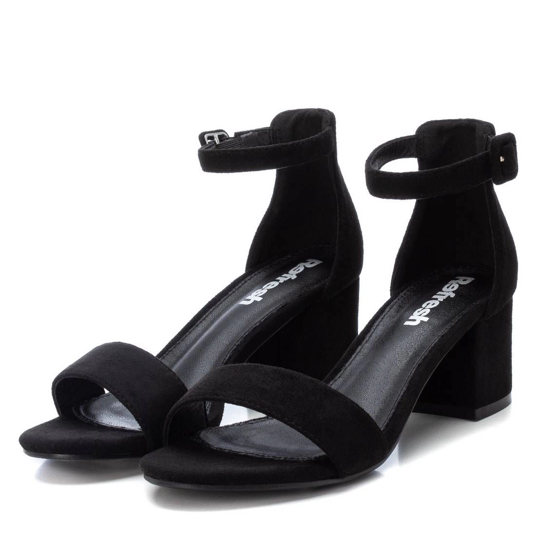 XTI Women's Gold Block Heel Sandals, Buckle Ankle Strap