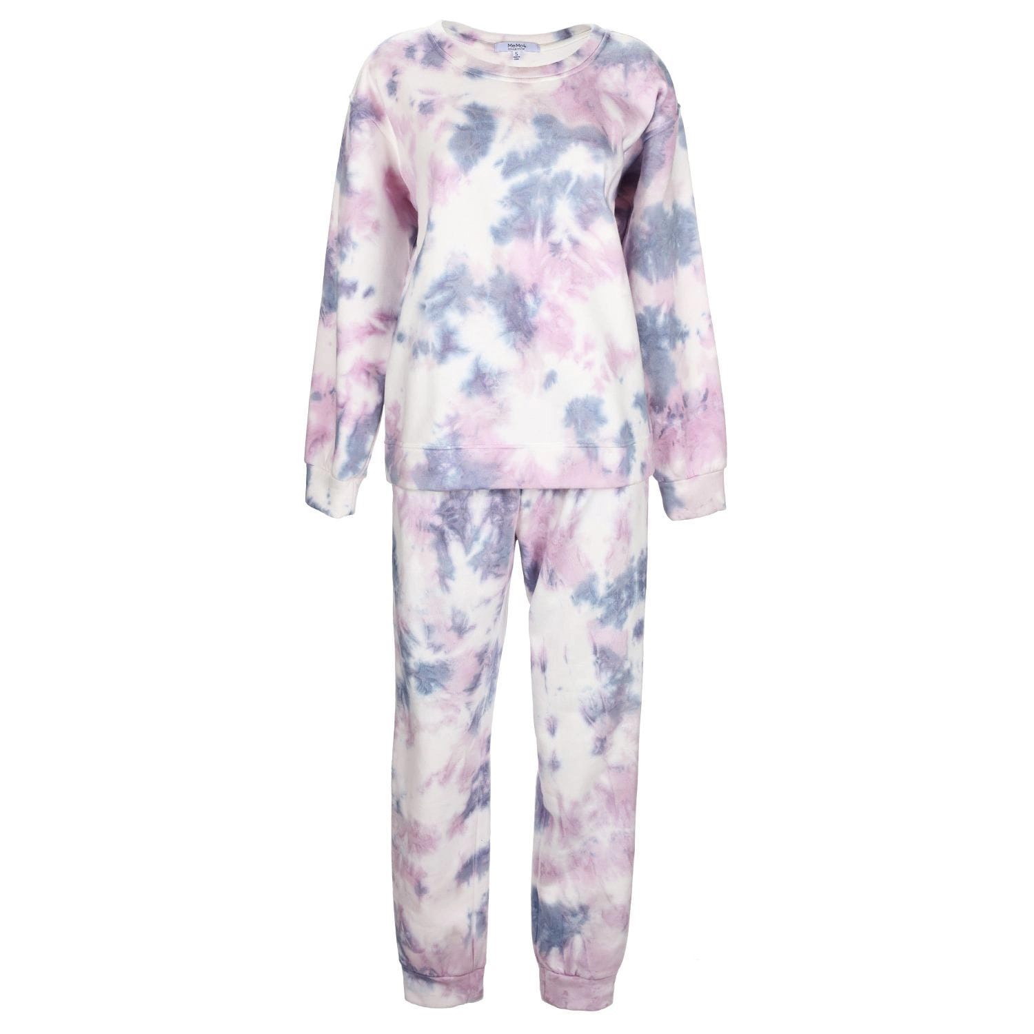 MeMoi Women's Tie Dye French Terry Cotton Blend Jogger Pants Set