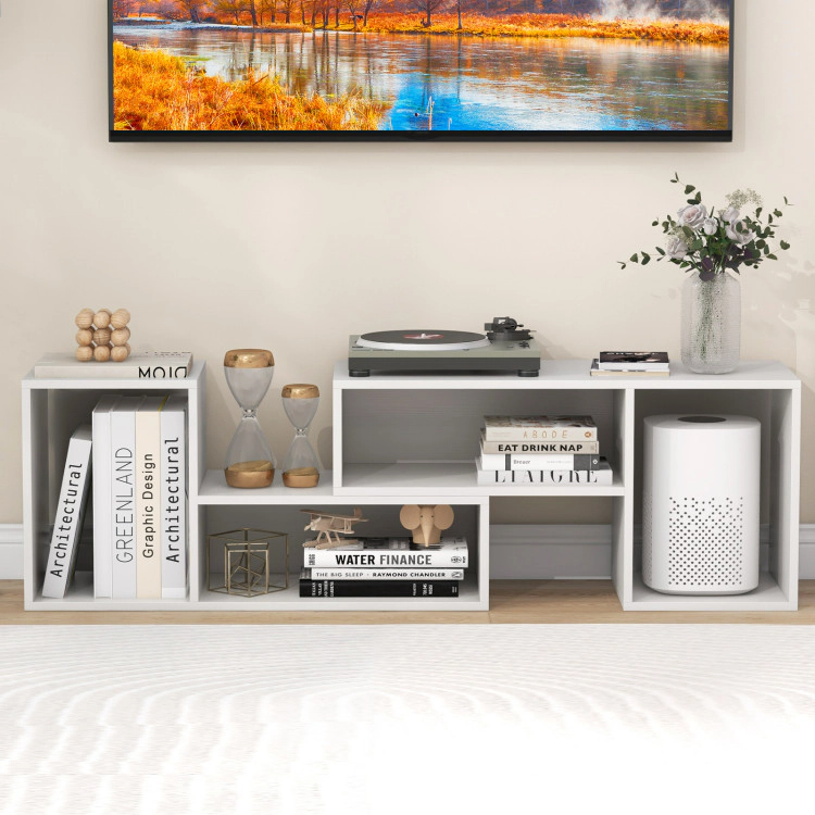 Hivvago 2 Pieces Adjustable Tv Stand For Tvs Up To 55 Inch With Storage Cubes