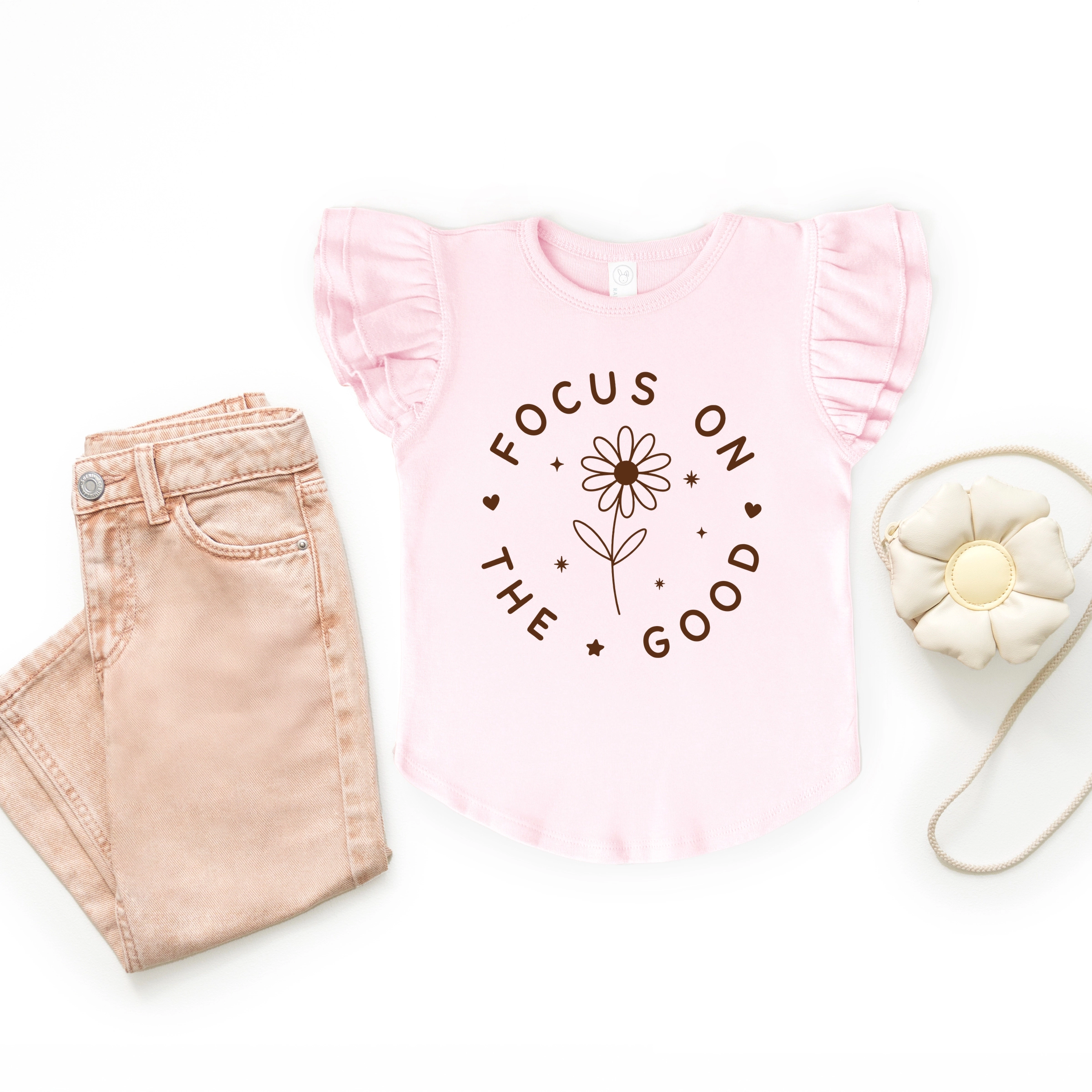 The Juniper Shop - Focus On Good Daisy Flutter Sleeve Graphic T-Shirt
