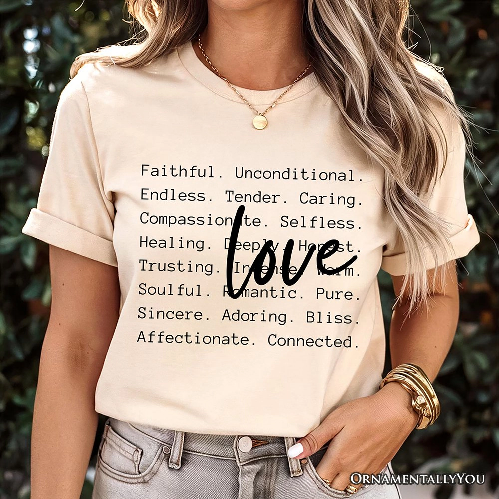 OrnamentallyYou Womens Love Definition Words Minimalist Valentine T-Shirt