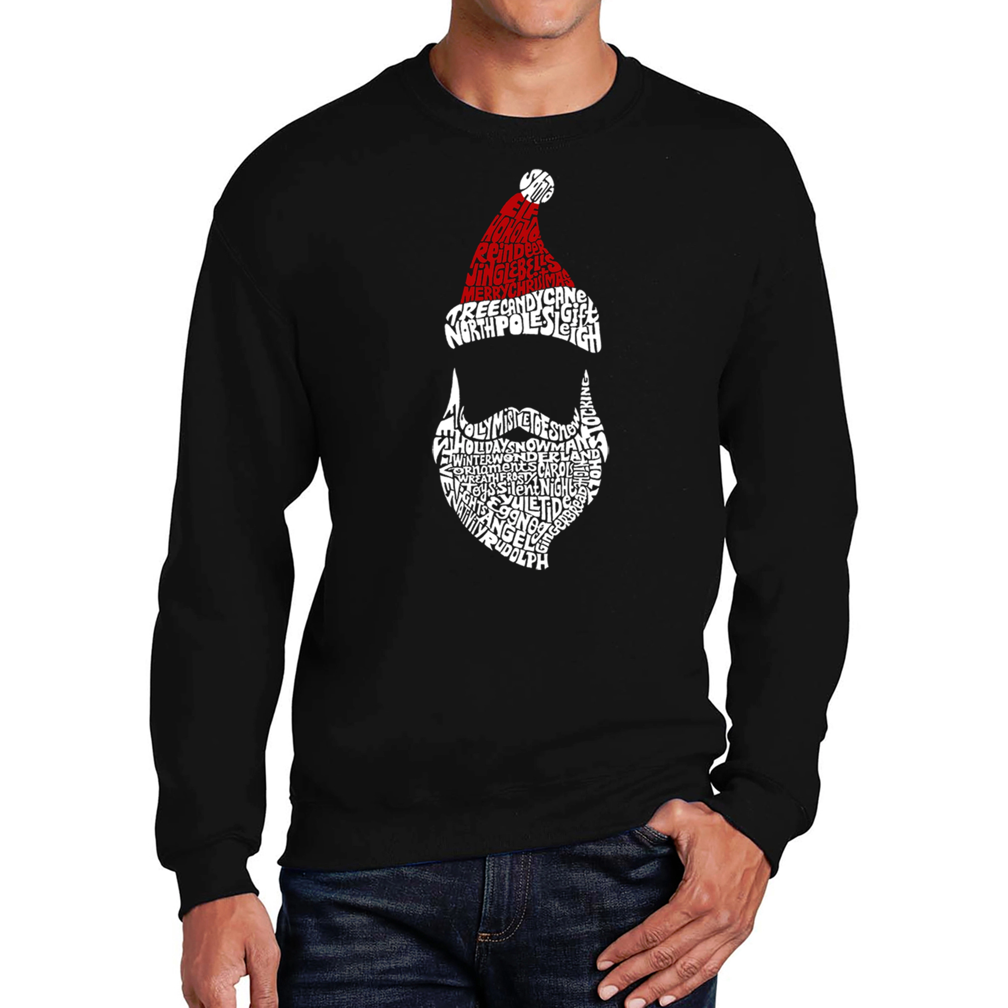 LA Pop Art Santa Claus - Mens Word Crew Sweatshirt