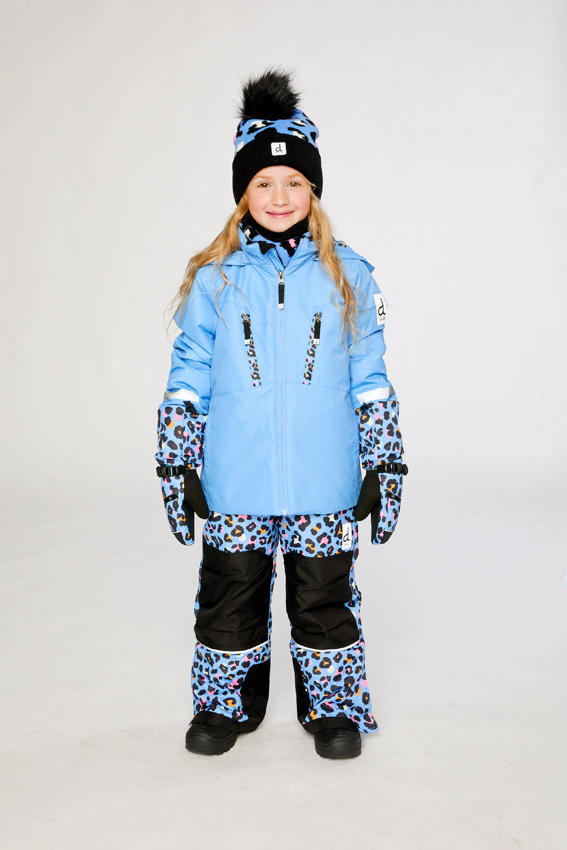 Deux par Girls Two Piece Teknik Cordura-Reinforced Snowsuit with Hooded Jacket and Snow Pants