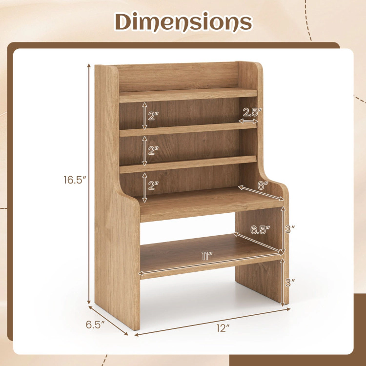 Hivvago Desktop Organizer 6-Tier Mini Storage Rack with 2 Removable Shelves