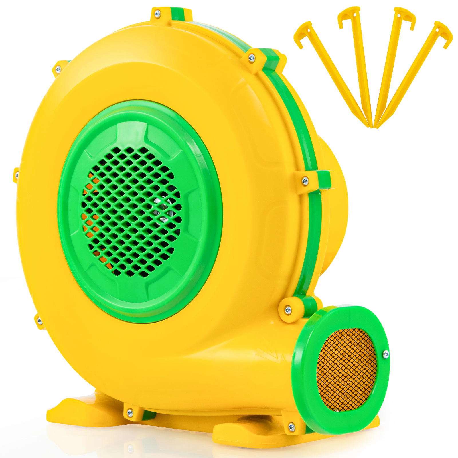 SUGIFT 950W Air Blower Air Pump Fan with Handle Ground Stakes and Mesh-Covered Air Vent Yellow