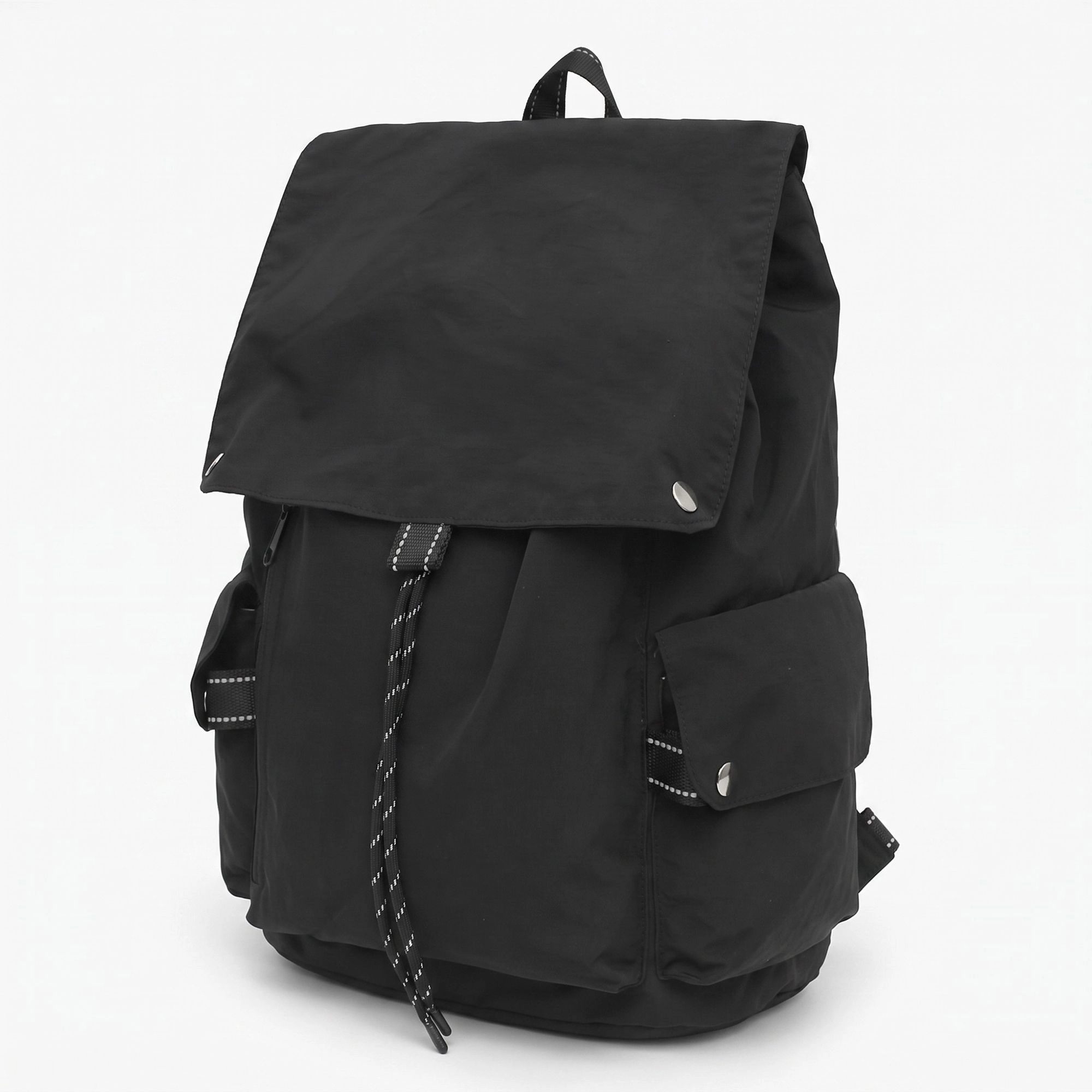 Alilang Women's Canvas Flap Backpack with Drawstring Closure Side Pockets and Adjustable Shoulder Straps