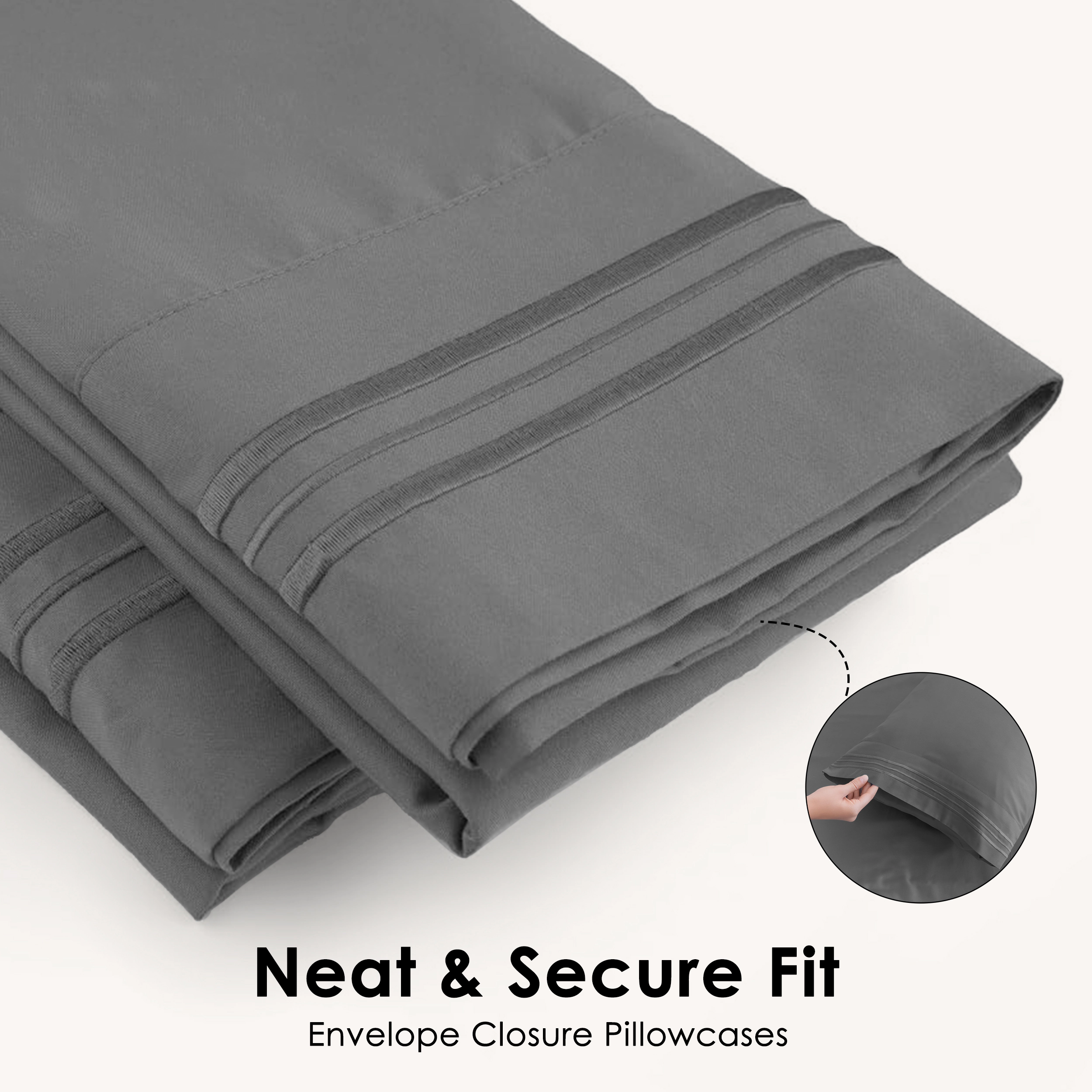 Lux Decor Collection Ultra Soft 6 Piece Microfiber Sheet Set Deep Pocket Solid Bedsheets
