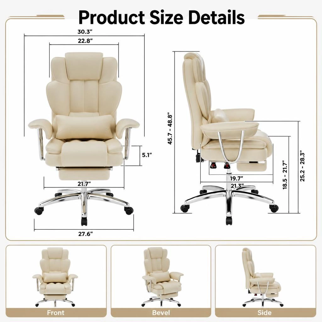 GOODSILO Ergonomic PU Leather Adjustable Office Chair