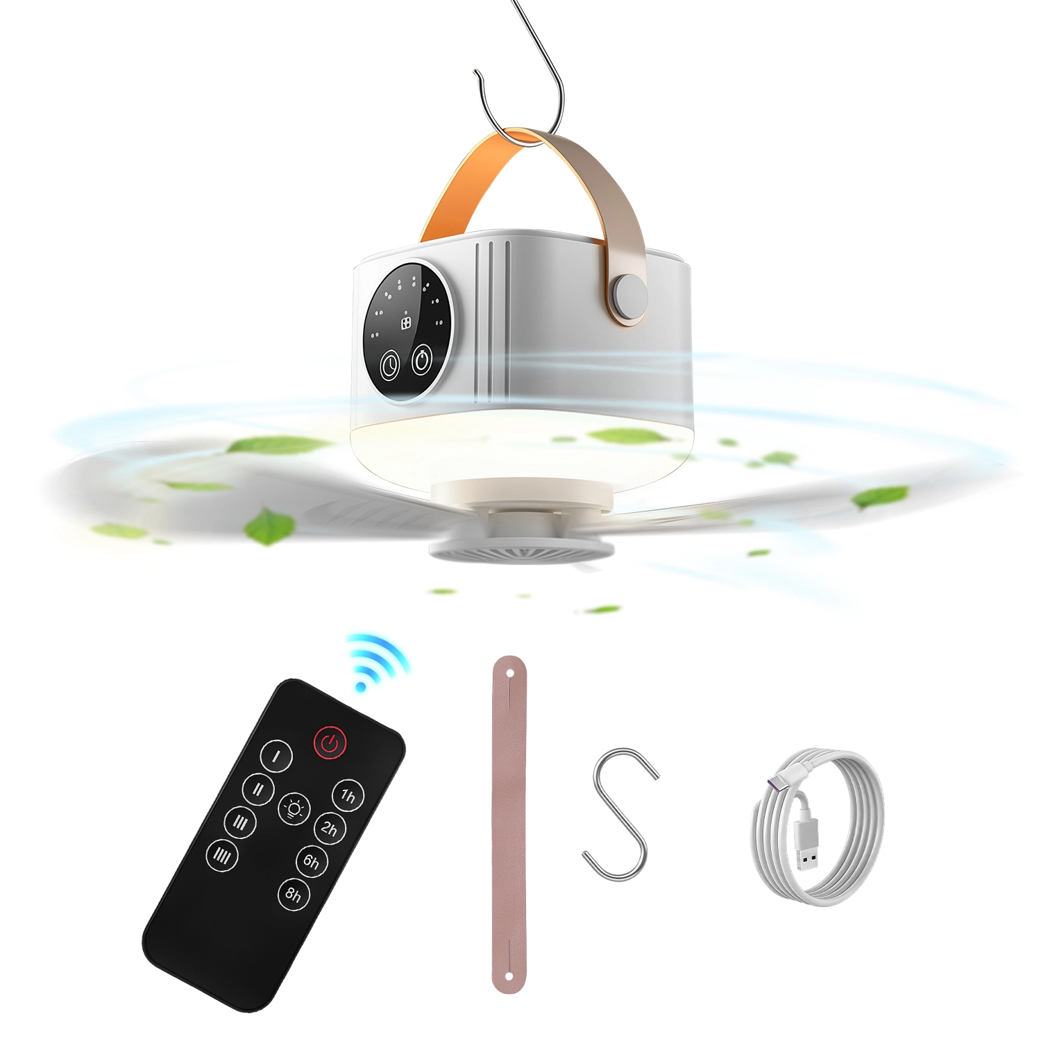 GBruno 2-in-1 Rechargeable Tent Ceiling Fan With Light