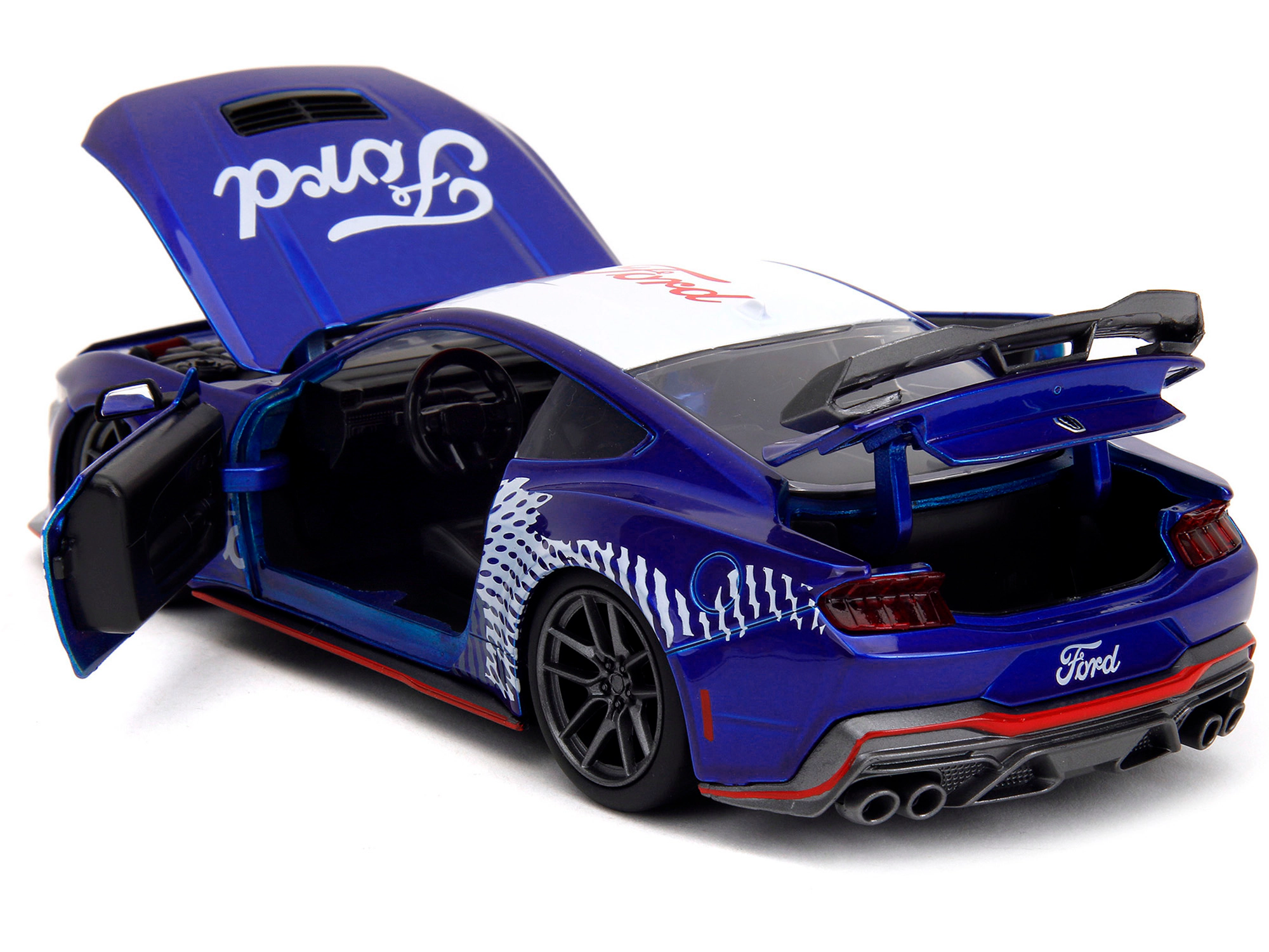 Jada 2024 Ford Mustang Dark Horse Candy Blue with White Top and "Mustang Horse Graphics" "Bigtime Muscle"