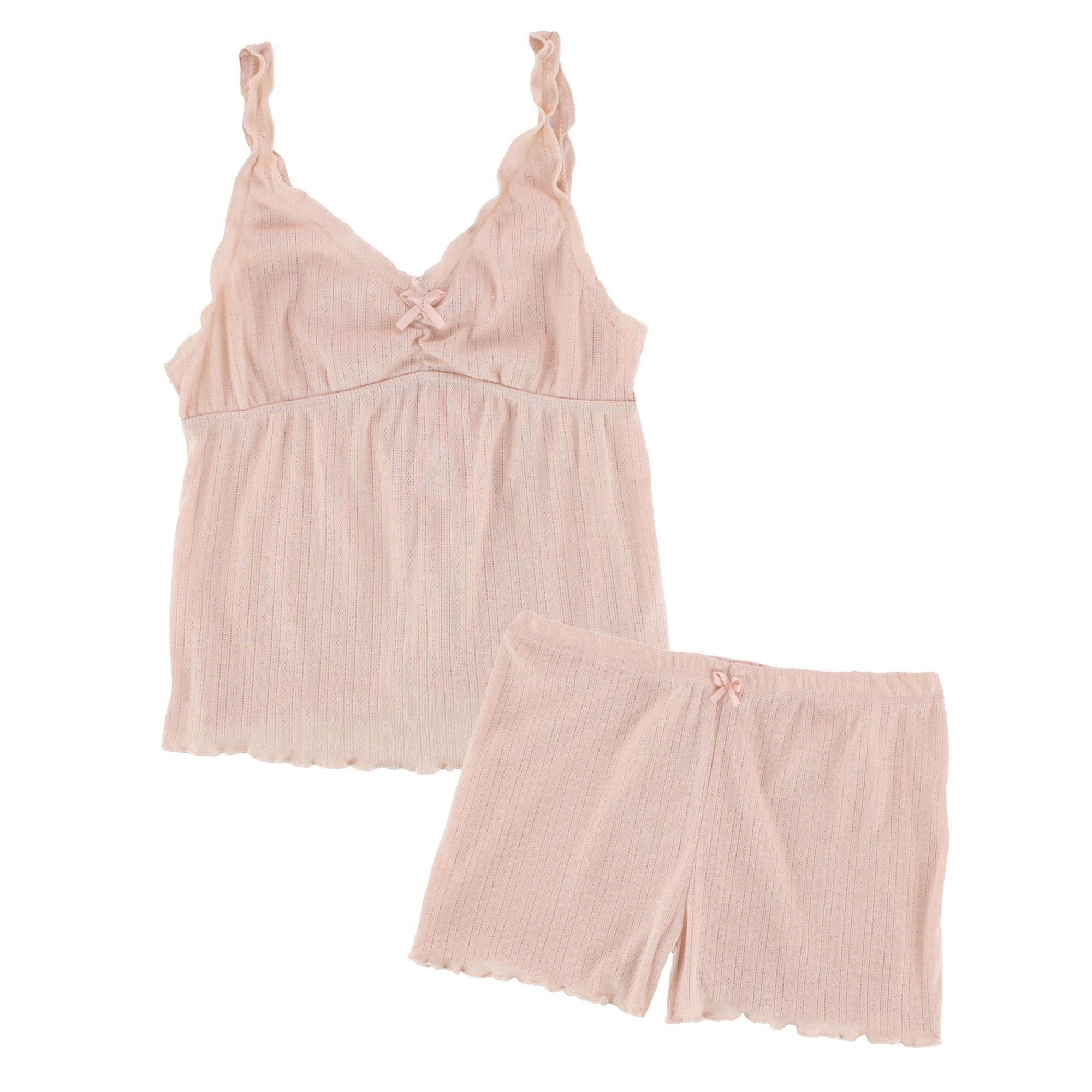 Love to Sleep Ladies Pointelle 2 Piece Pajama Short Set