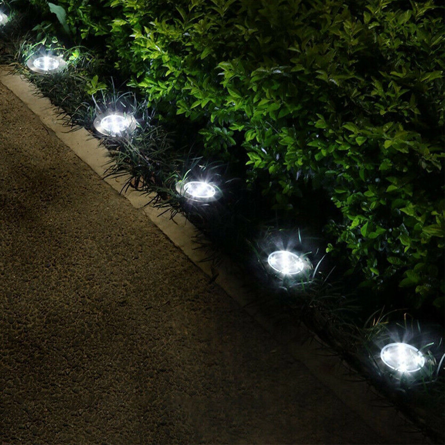 GBruno 4-Piece Solar LED In-Ground Path Lights