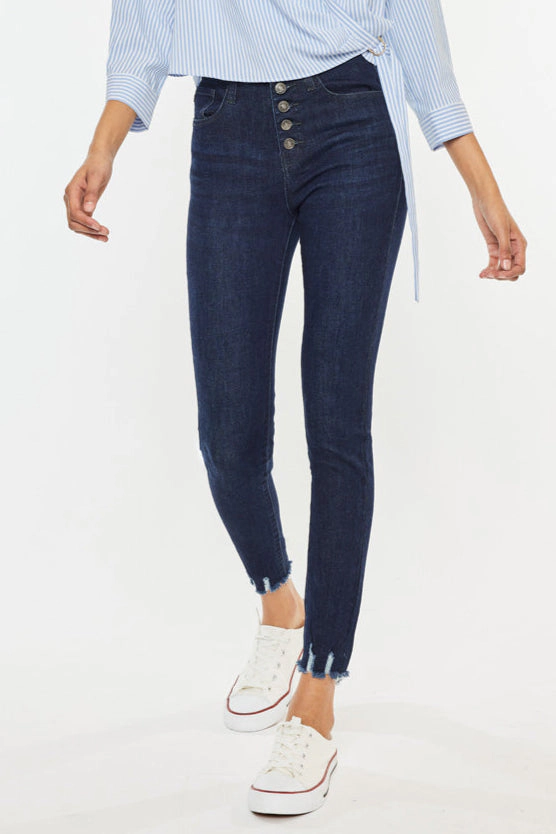 KanCan Women's Essentials High Rise Ankle Skinny Jeans Clove