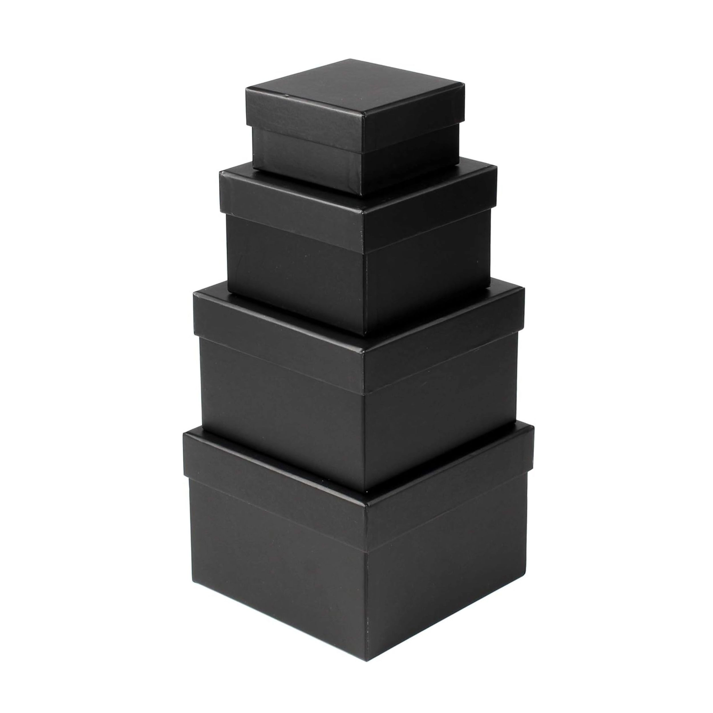 Stock Preferred Pack of 4 Square Gift Boxes with Lids Nesting Present for Gifts and Parties