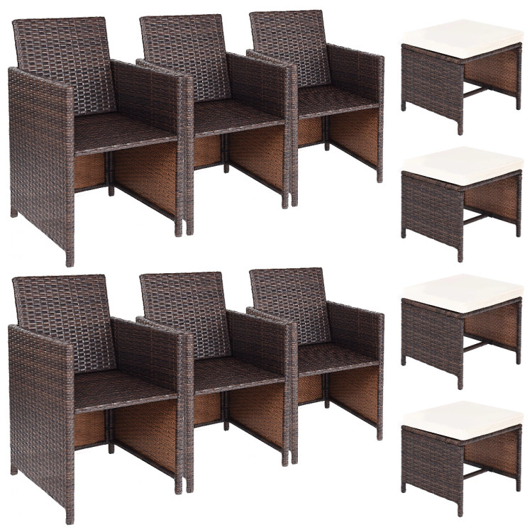 Hivvago 10 Pieces Outdoor Patio Dining Set
