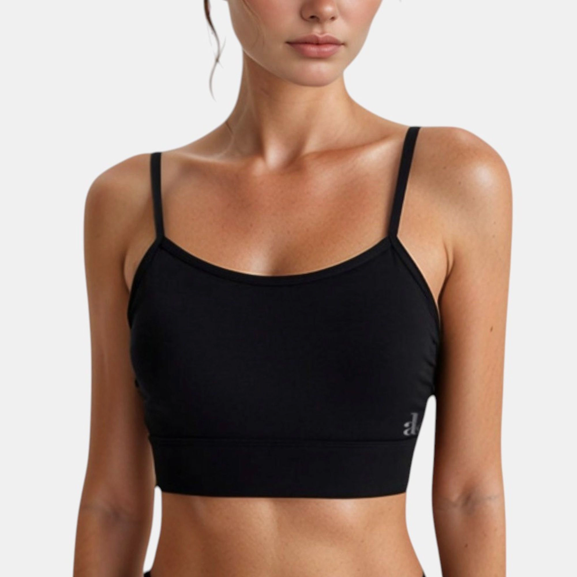 Anna-Kaci Women's Longline Sports Bra with Spaghetti Straps and Scoop Neck for Light Support Yoga Lounge