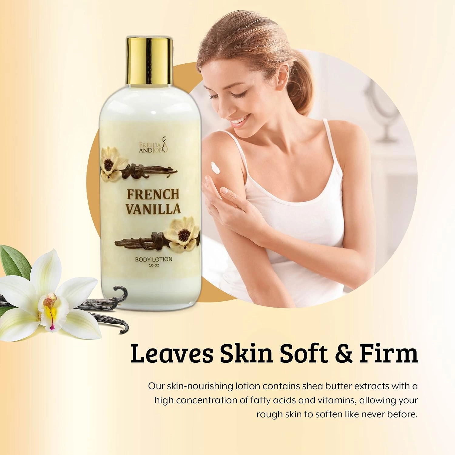 Freida and Joe Women French Vanilla Fragrance Body Lotion in 10oz Bottle