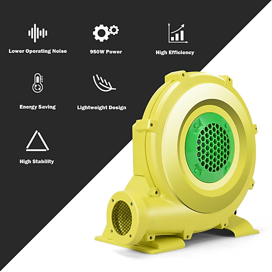 SUGIFT 950W 1.25-HP Air Blower Pump Fan for Inflatable Bounce House with 13-ft Cord and Top Handle