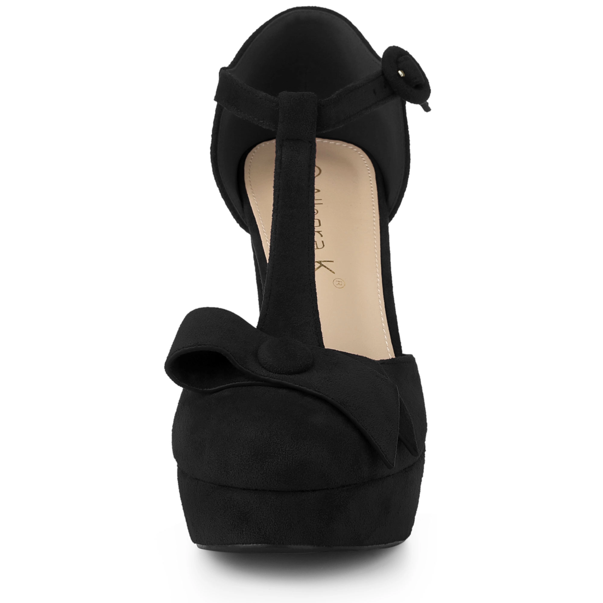 BLISSFUL STEP Women Party Chunky Platform Pumps Heels Dress Shoes