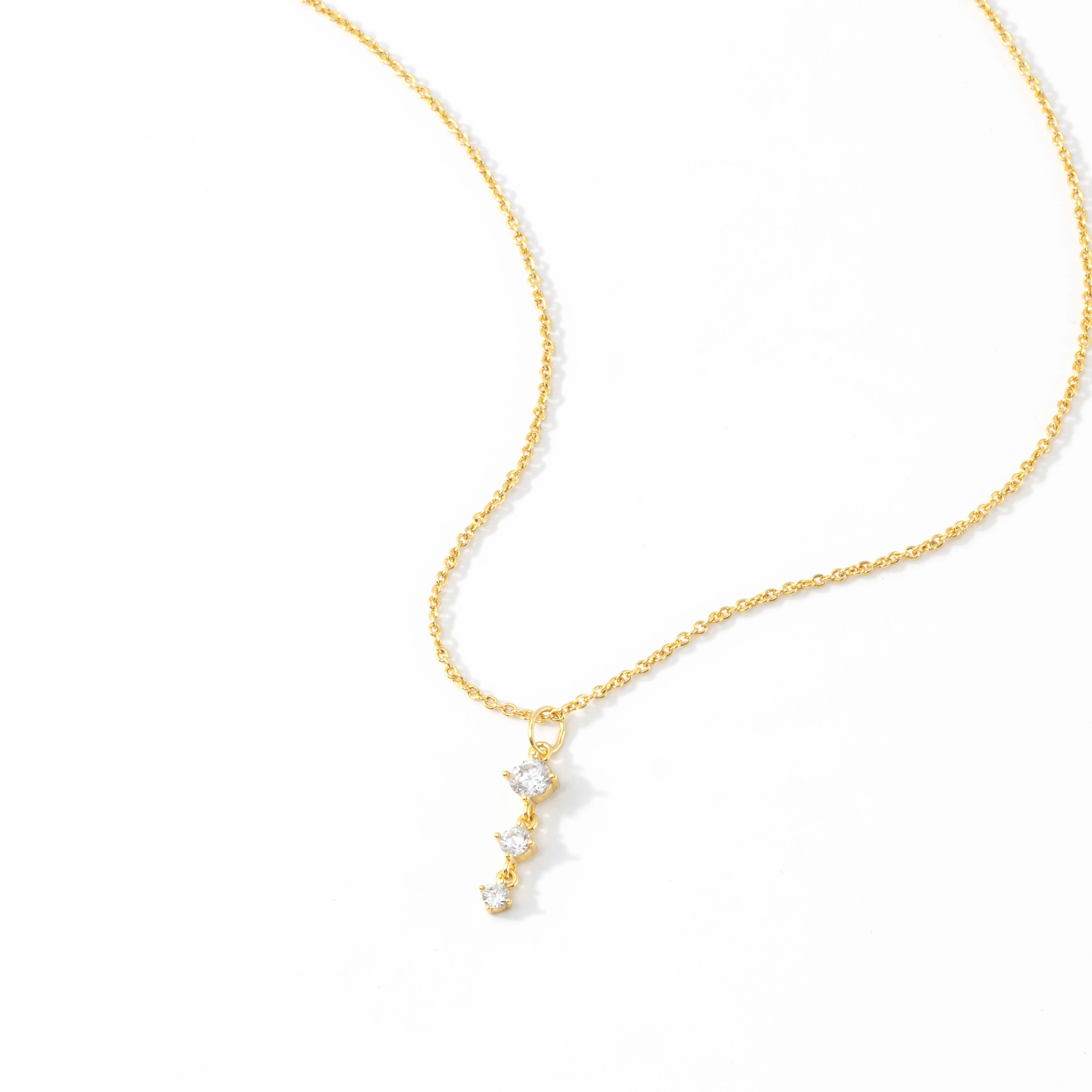 Mint & Lily Women's Three Stone Drop Pendant Necklace