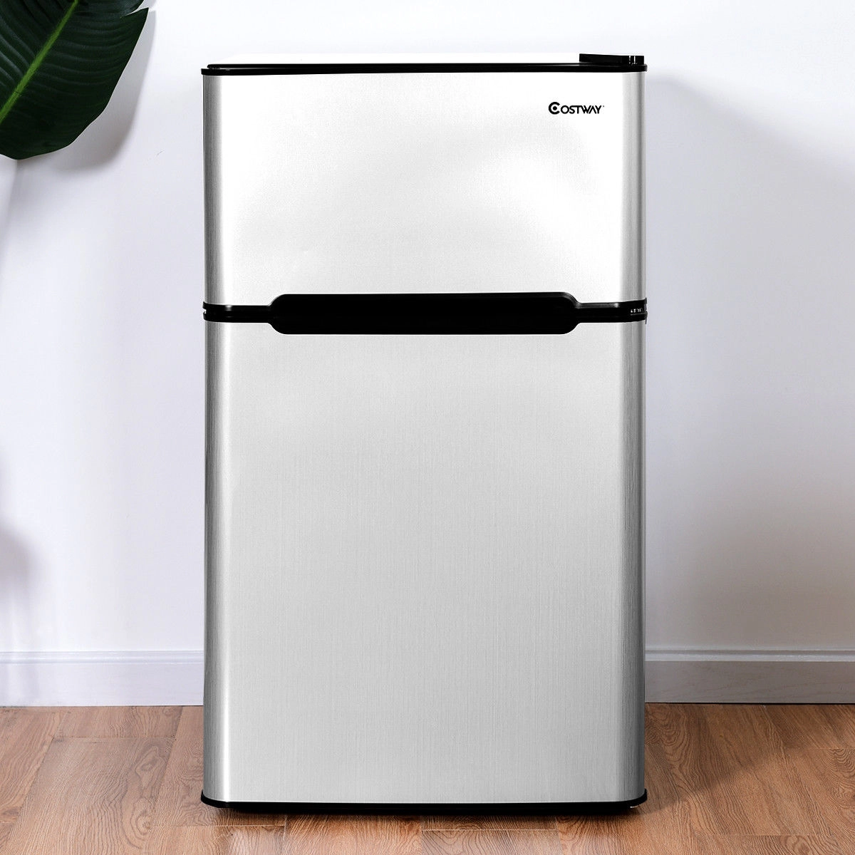SUGIFT 3.2-cu ft Compact Mini Fridge with Freezer Adjustable 7-Setting Thermostat and Reversible Door