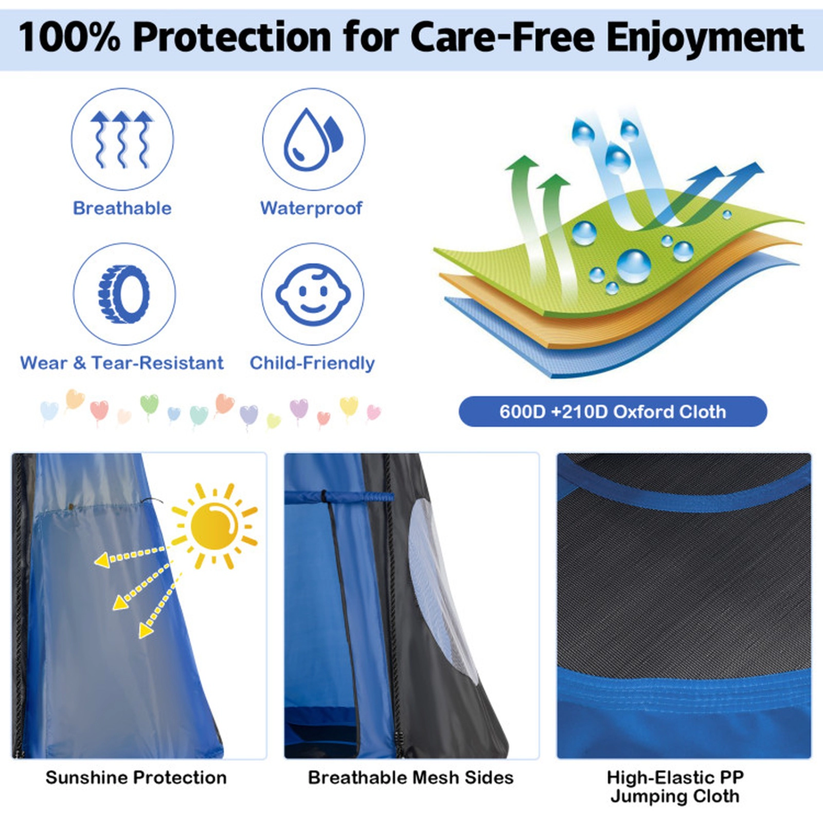 SUGIFT Kids Blue 2-in-1 Saucer Tree Swing with Detachable Play Tent 40-in Dia 52-in H 330-lb Swing Capacity