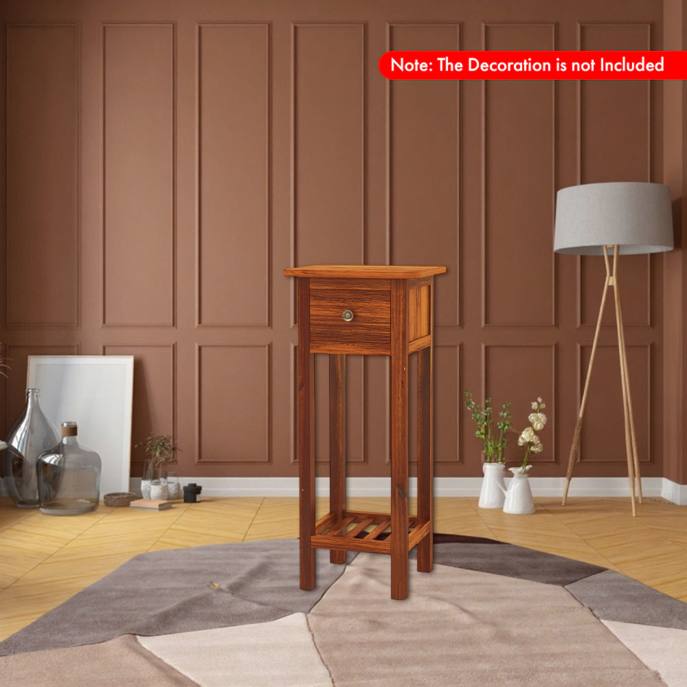 Hivvago 2-Layer Compact Bedside Table with Drawer and Storage Shelf