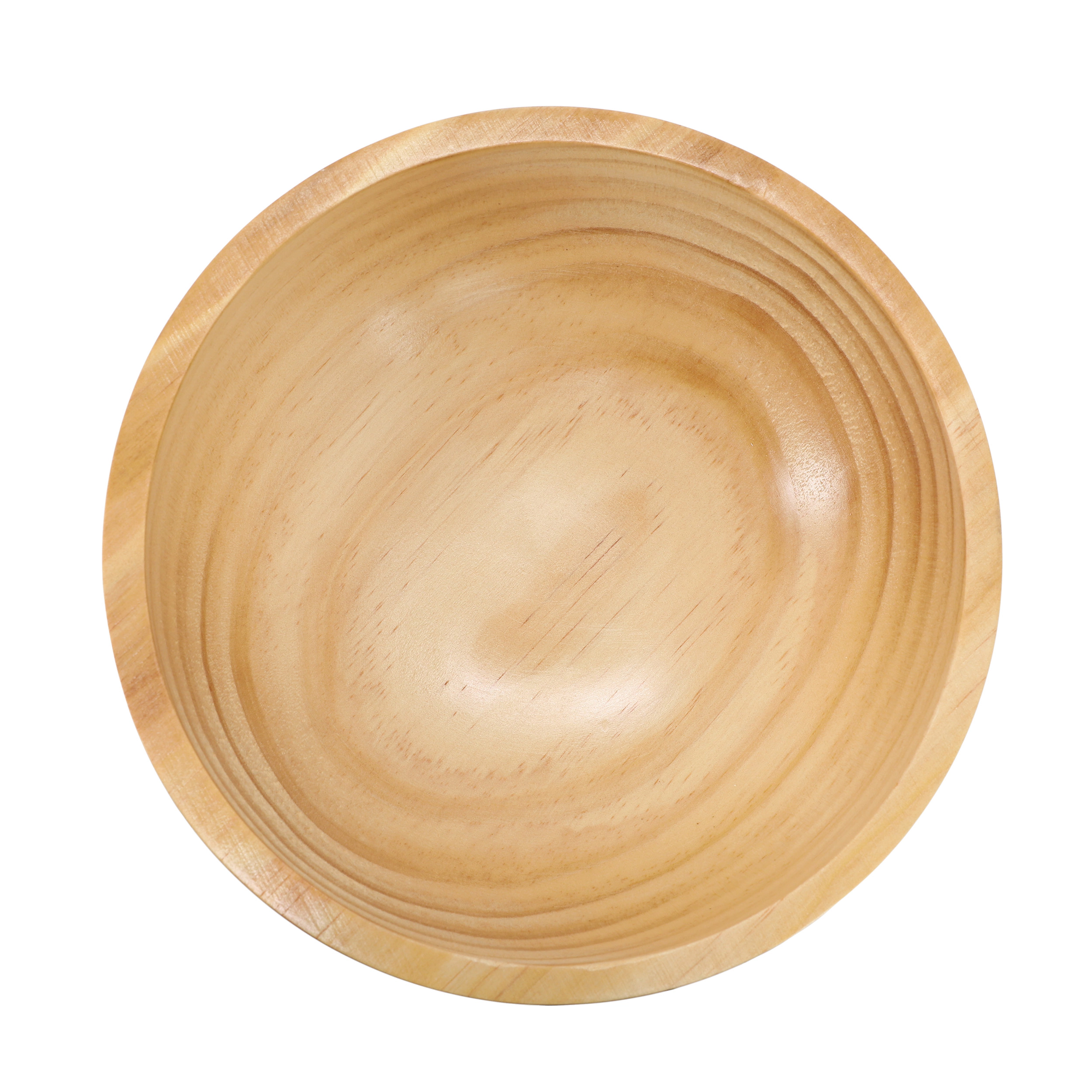 MegaChef 4 Piece 7 Inch Light Acacia Wood Serving Bowl