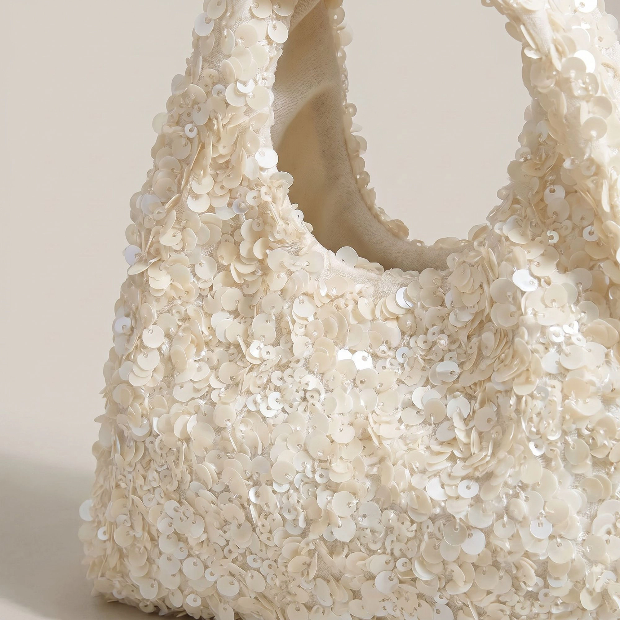 Alilang Women's Sequin Top Handle Mini Bag with Round Cutout Handle and Chain Strap