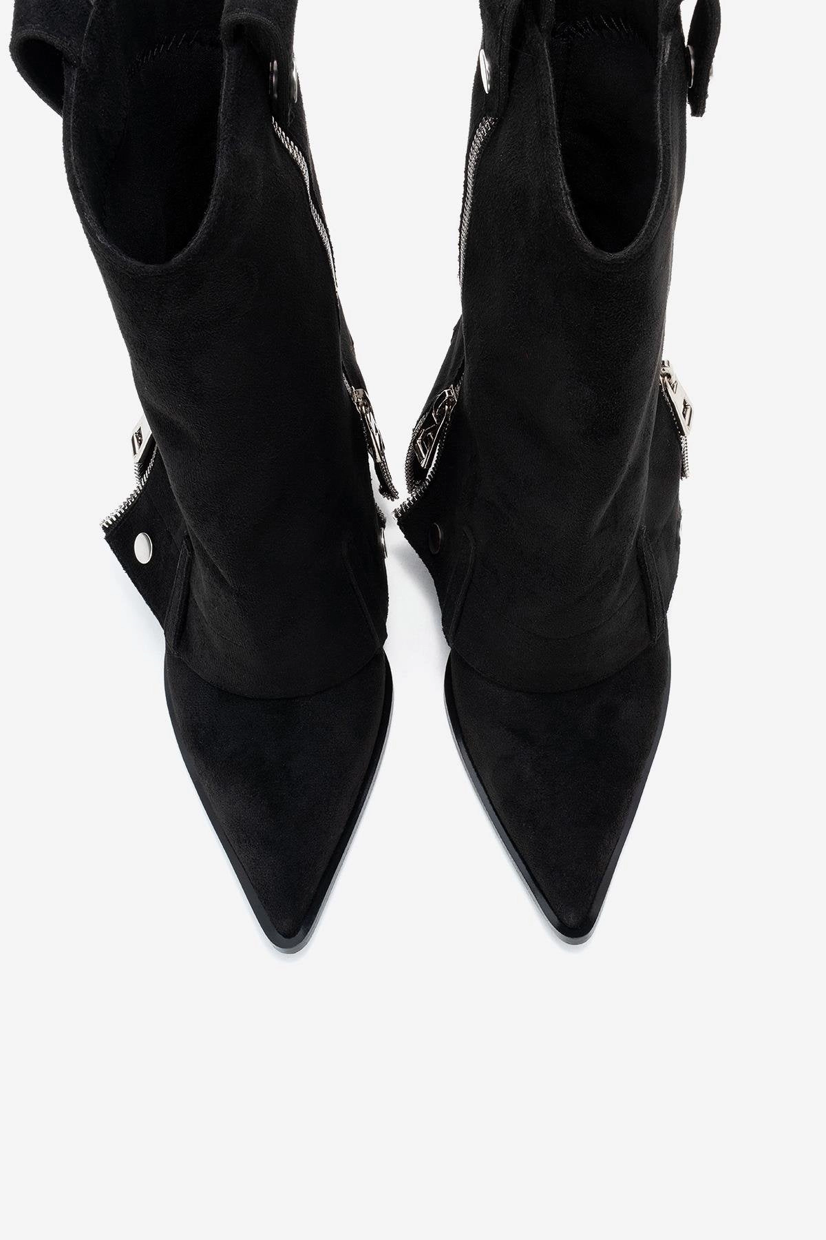 Prologue Shoes Womens Lola Zip Pointed Toe Heel Boot