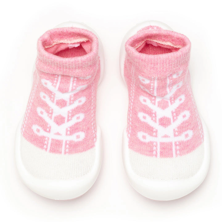Komuello Toddler Girl First Walk Sock Shoes Sneakers - Pink