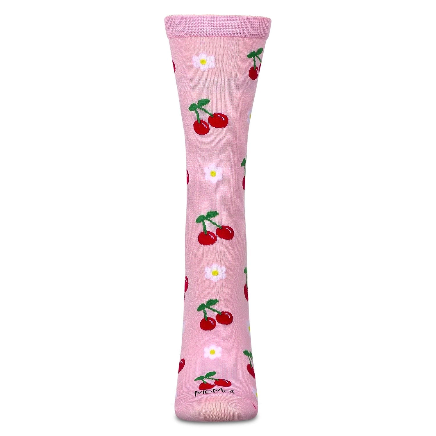 MeMoi Women's Daisy Cherry Rayon From Bamboo Crew Socks