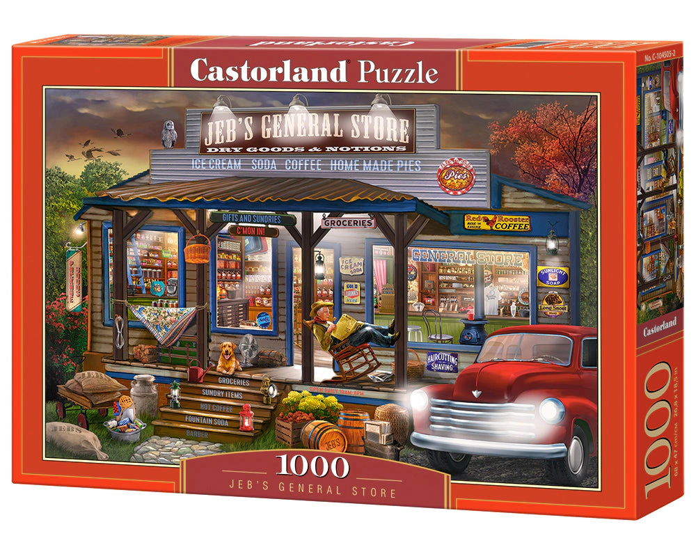CASTORLAND 1000 Piece Jigsaw Puzzles, Jeb's General Store, Porch scene puzzle, painting puzzles, C-104505-2