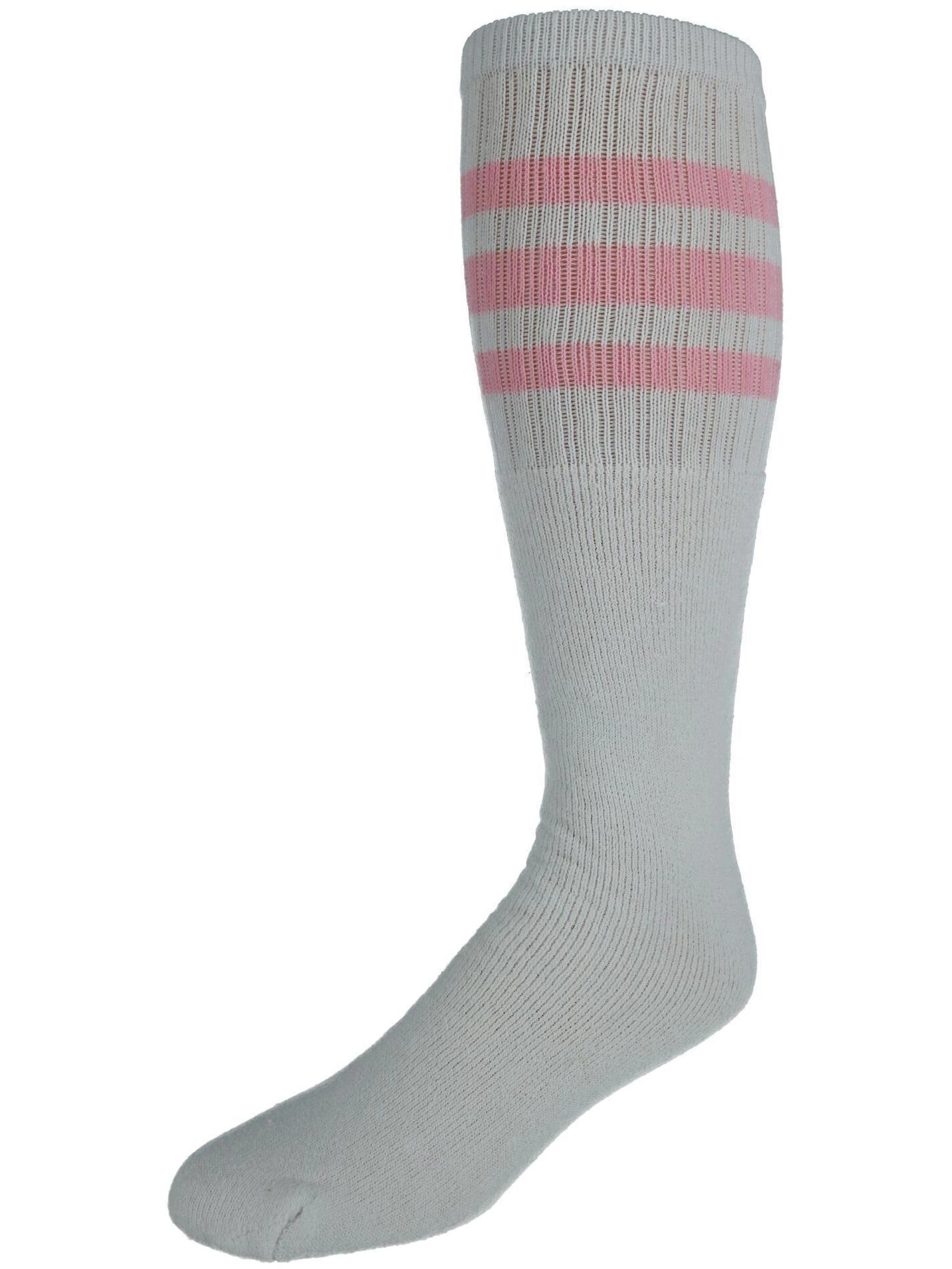 CTM Striped Top Ribbed Tube Socks (4 Pair Pack)