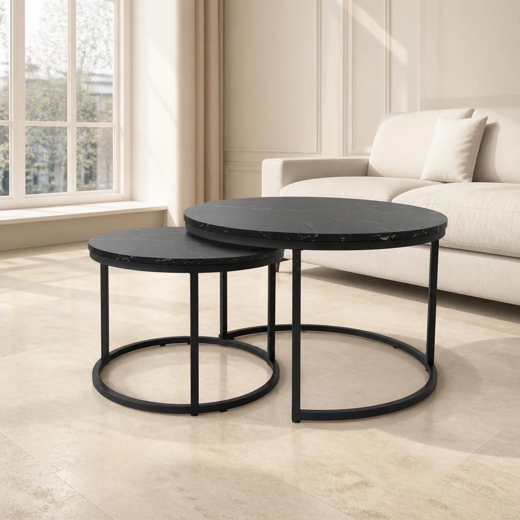 GOODSILO Functional Multi-Use Wood and Metal Flat Accent Table