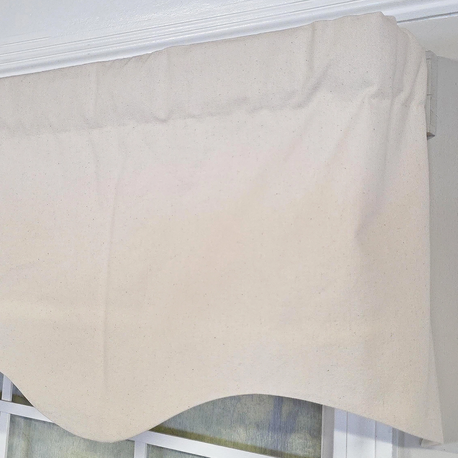 RLF Home Soft Duck  Regal 100% Cotton Rod Pocket Lined  Window Valance 50" x 17" Natural
