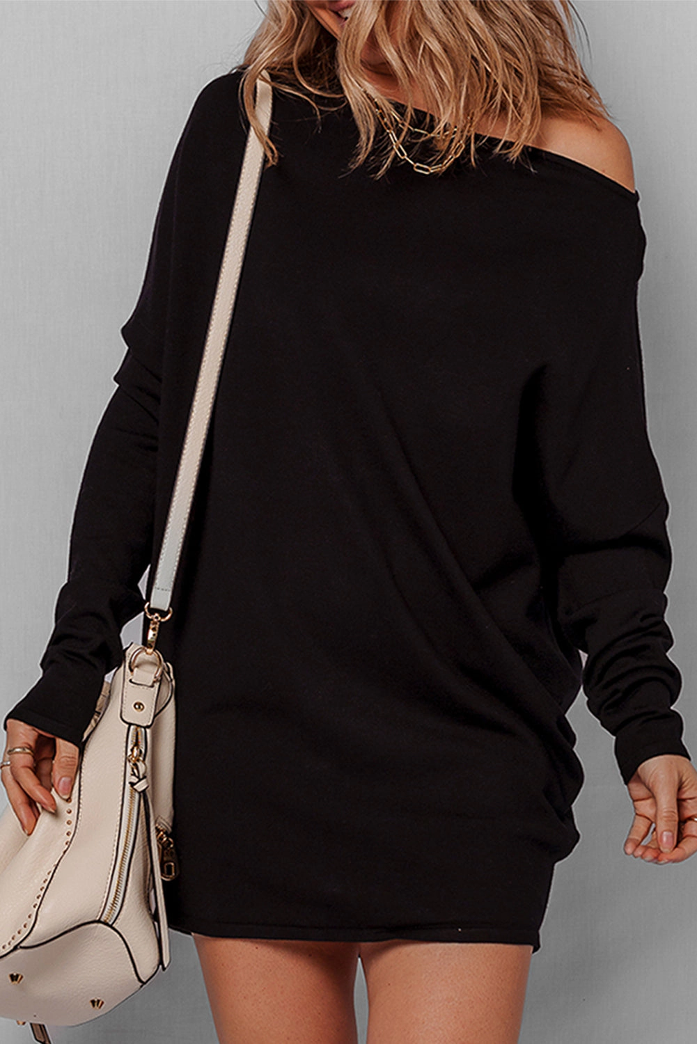 Threaded Pear Women's Scarlett Sleeve Shift Mini Sweater