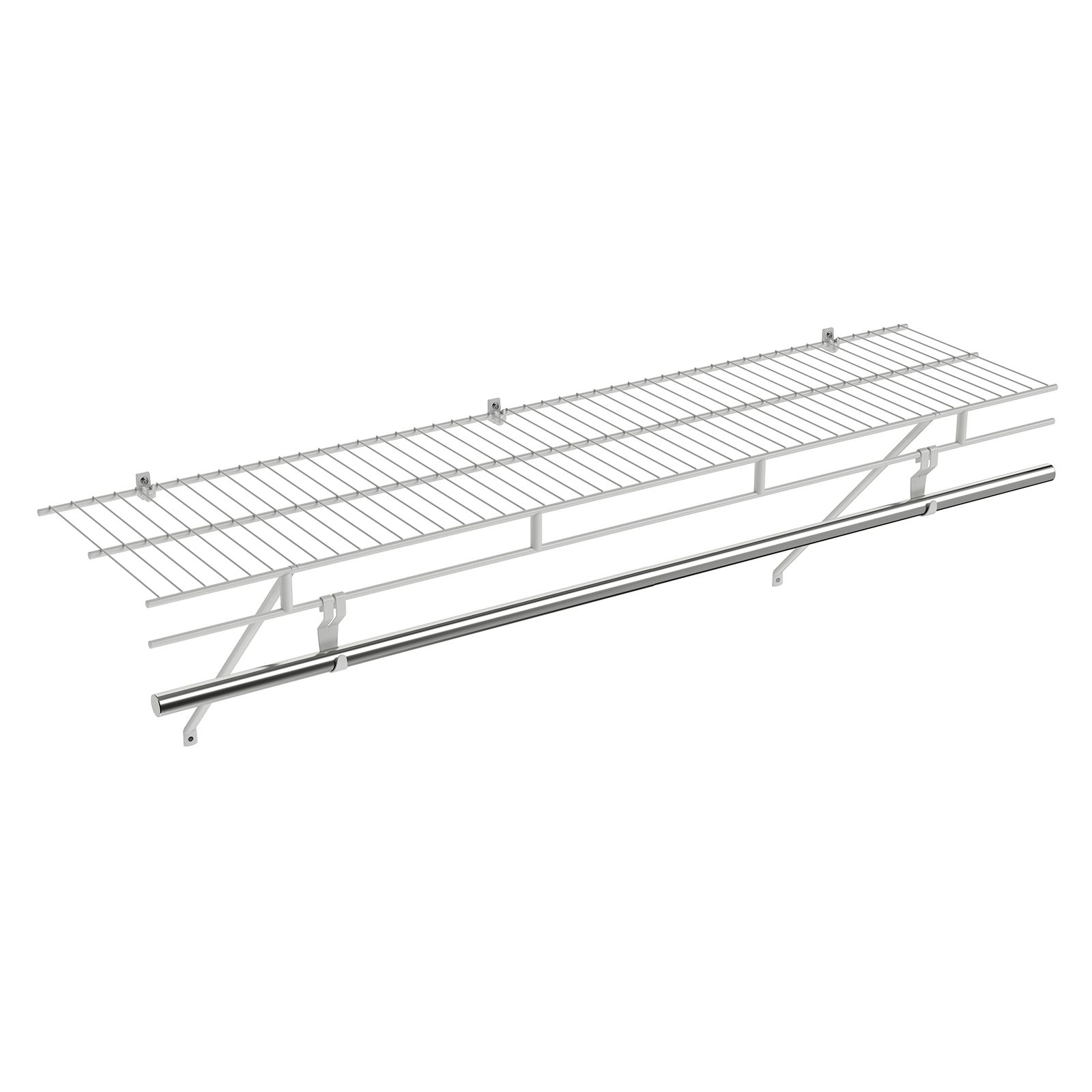 SlickBlue 48" Wall Mounted Closet Shelf with Hanging Rod Storage