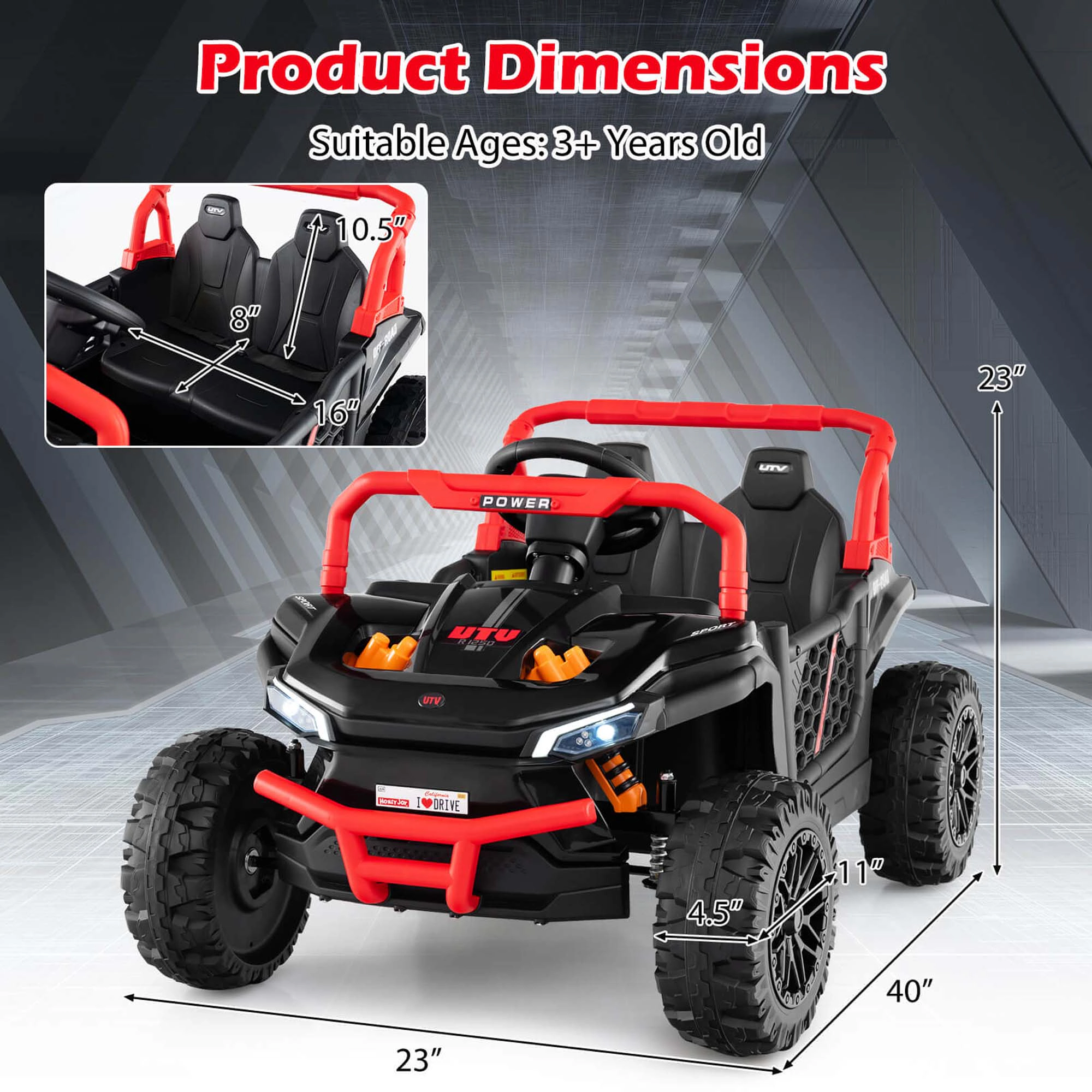 Costway 12V Kids Ride on Truck with Parental Remote 3 Speeds & Reverse Forward Function Pink