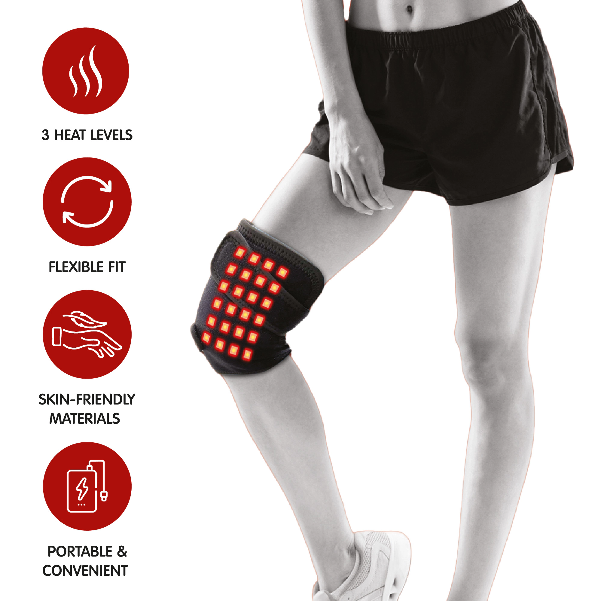Pursonic Unisex Red Light Therapy Knee Pad – Targeted Relief for Knee Pain, Stiffness & Recovery