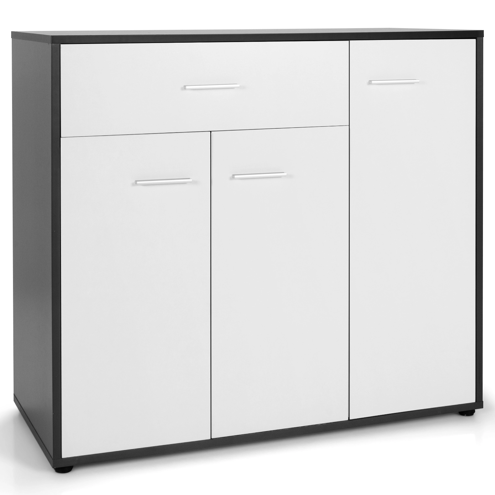 SUGIFT 35-in Dark Grey 66-lb Top Sideboard Buffet Storage Cabinet with Pull-Out Drawer and Adjustable Shelf