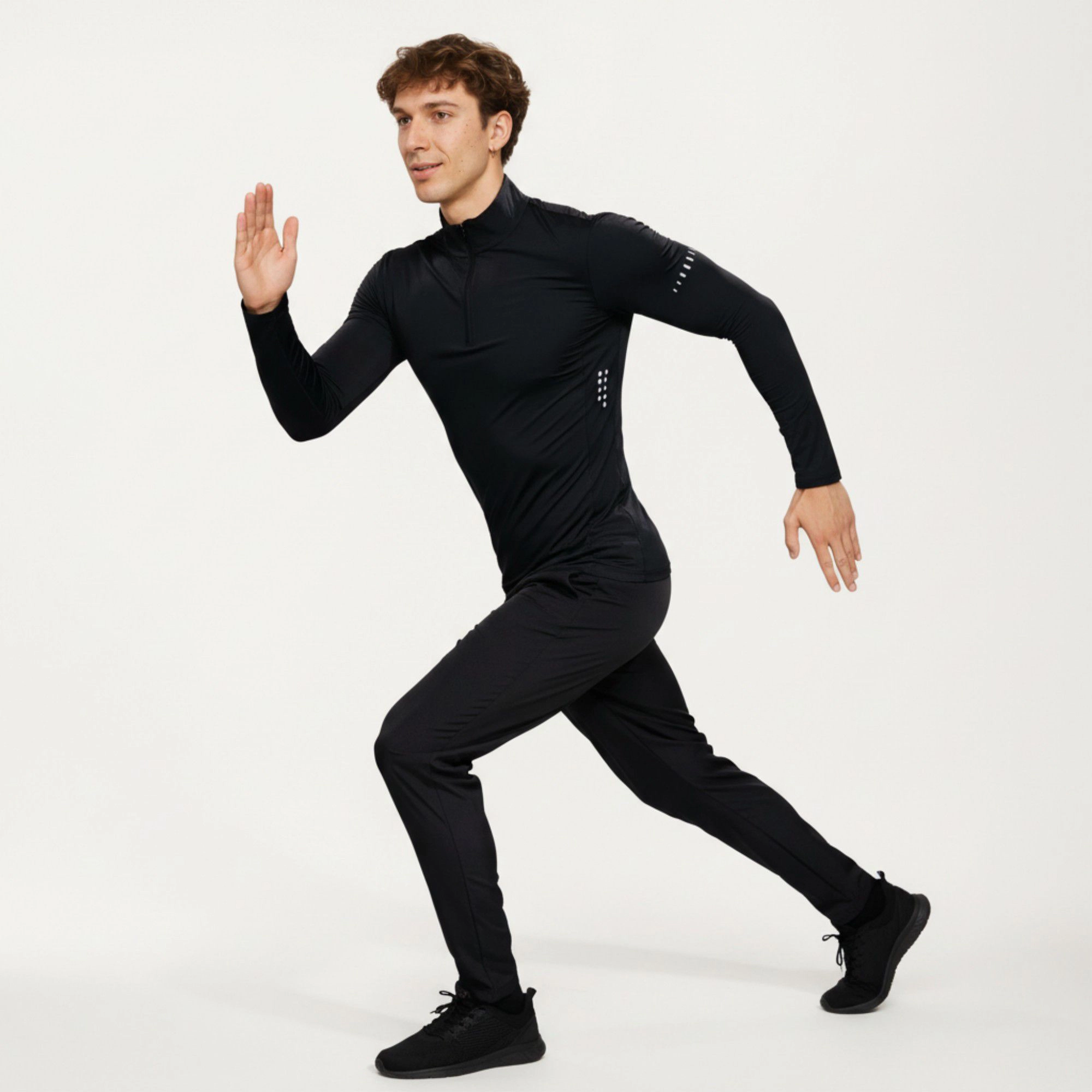 Anna-Kaci Men's Long Sleeve Half-Zip Performance Top with Mock Neck and Stretch Compression Fit