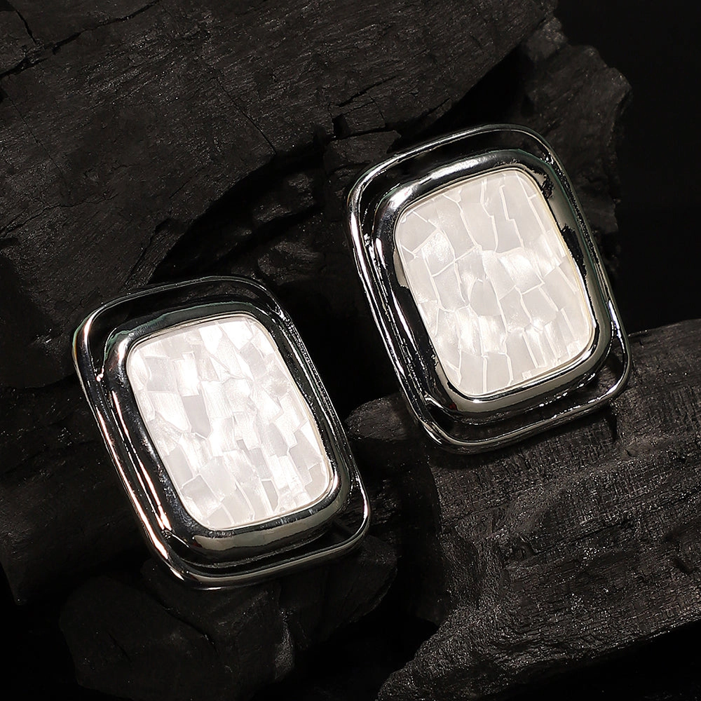 SOHI Women's The Moziac-Quad Statement Earrings - Metallic Silver
