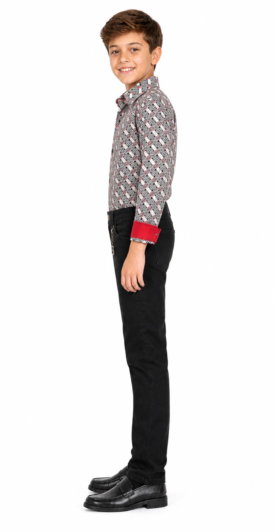 Elie Balleh Boys Slim Fit Print Button-Down Shirt