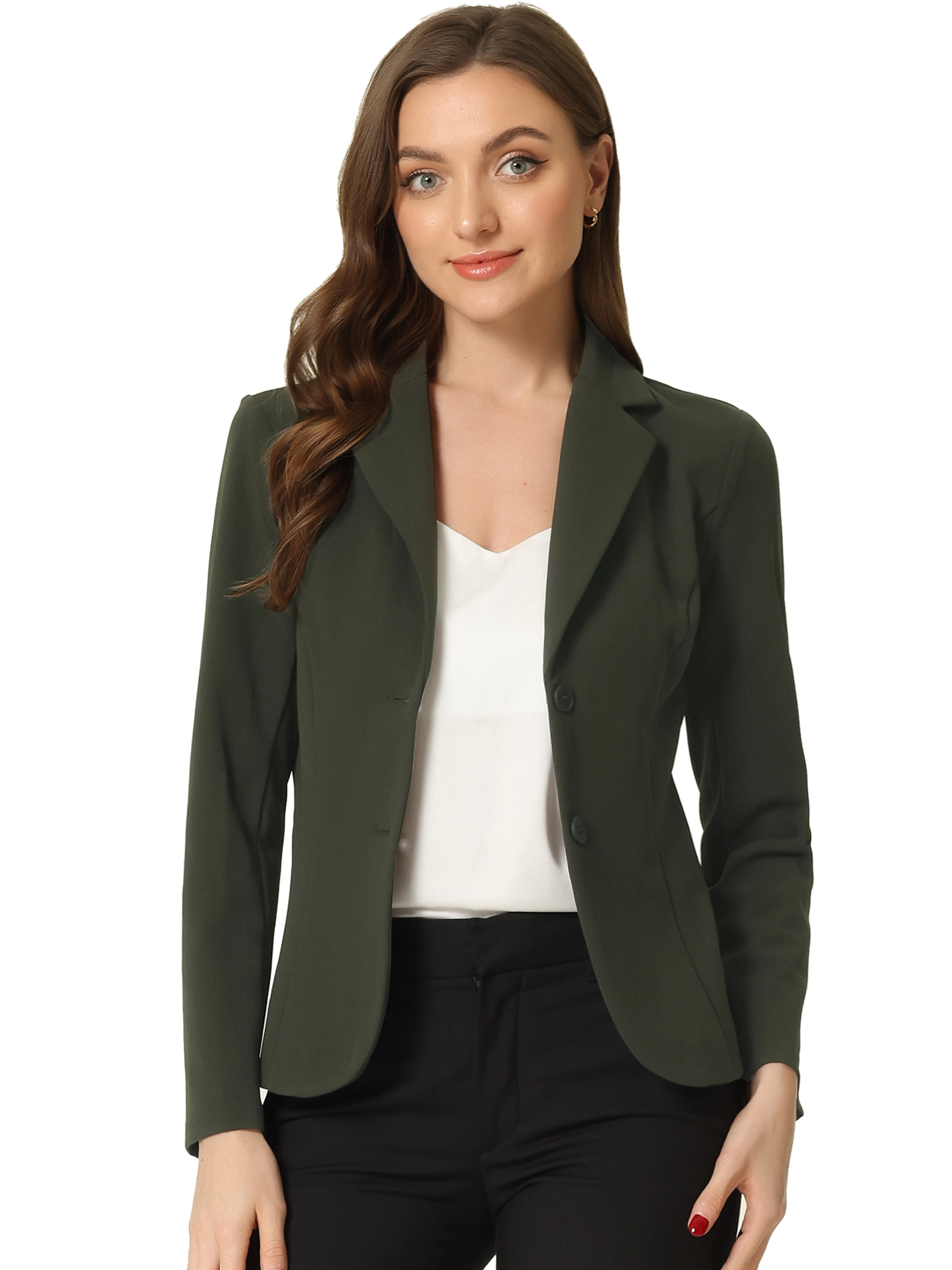 INSPIRE CHIC Women's Elegant Office Lapel Collar Button Down Suit Blazer