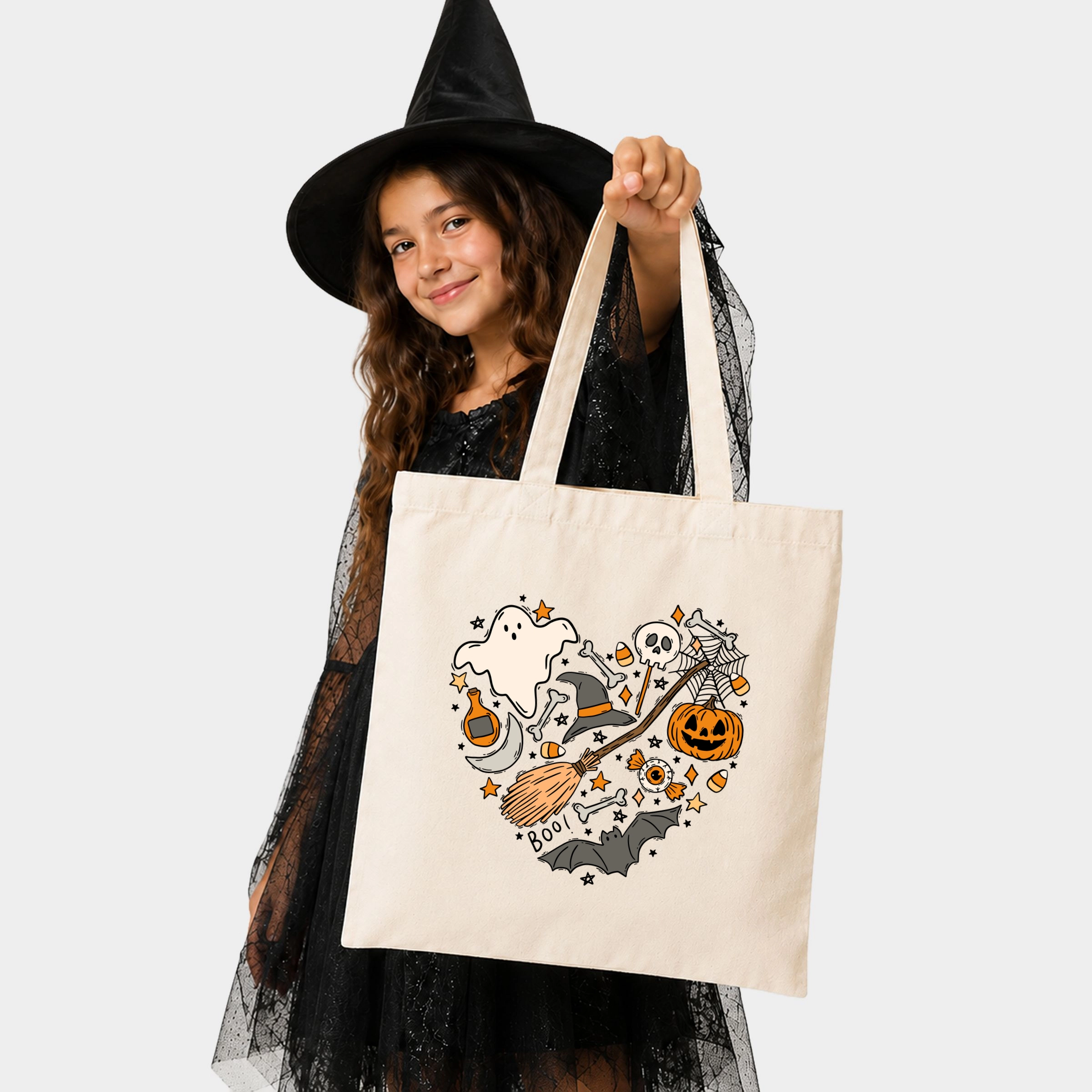 Simply Sage Market - Canvas Tote - Halloween Heart