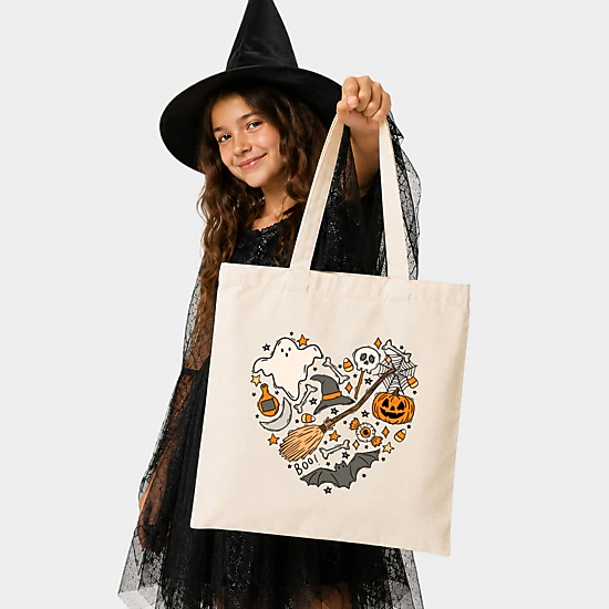 Simply Sage Market - Canvas Tote - Halloween Heart