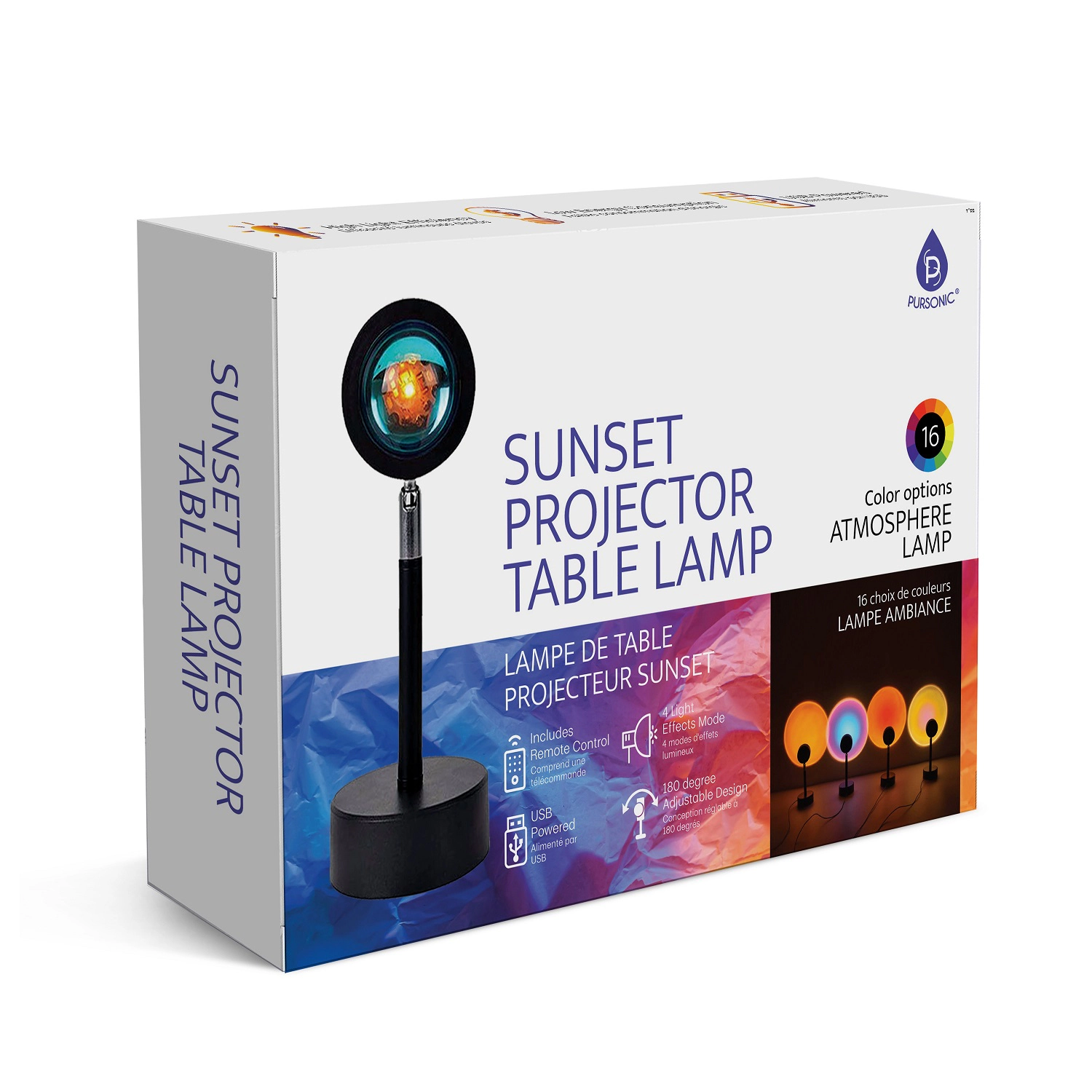 Pursonic Unisex LED Sunset Projector Atmosphere Table Lamp