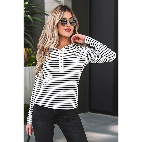 Threaded Pear Women's Samira Sleeve Slim top Long Sleeve Top